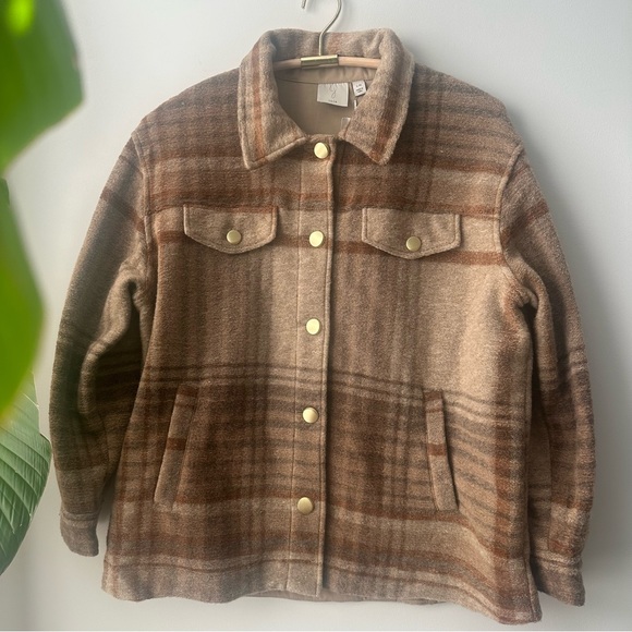 Joie Jackets & Coats Joie Flannel Shirt Jacket Shacket With Gold